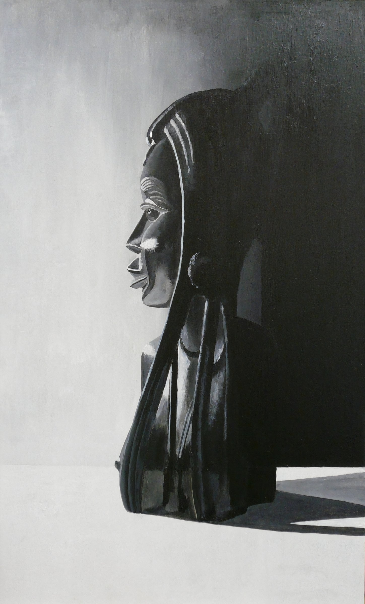 Schilderij Silhouetbeeld Negroide Meisje
