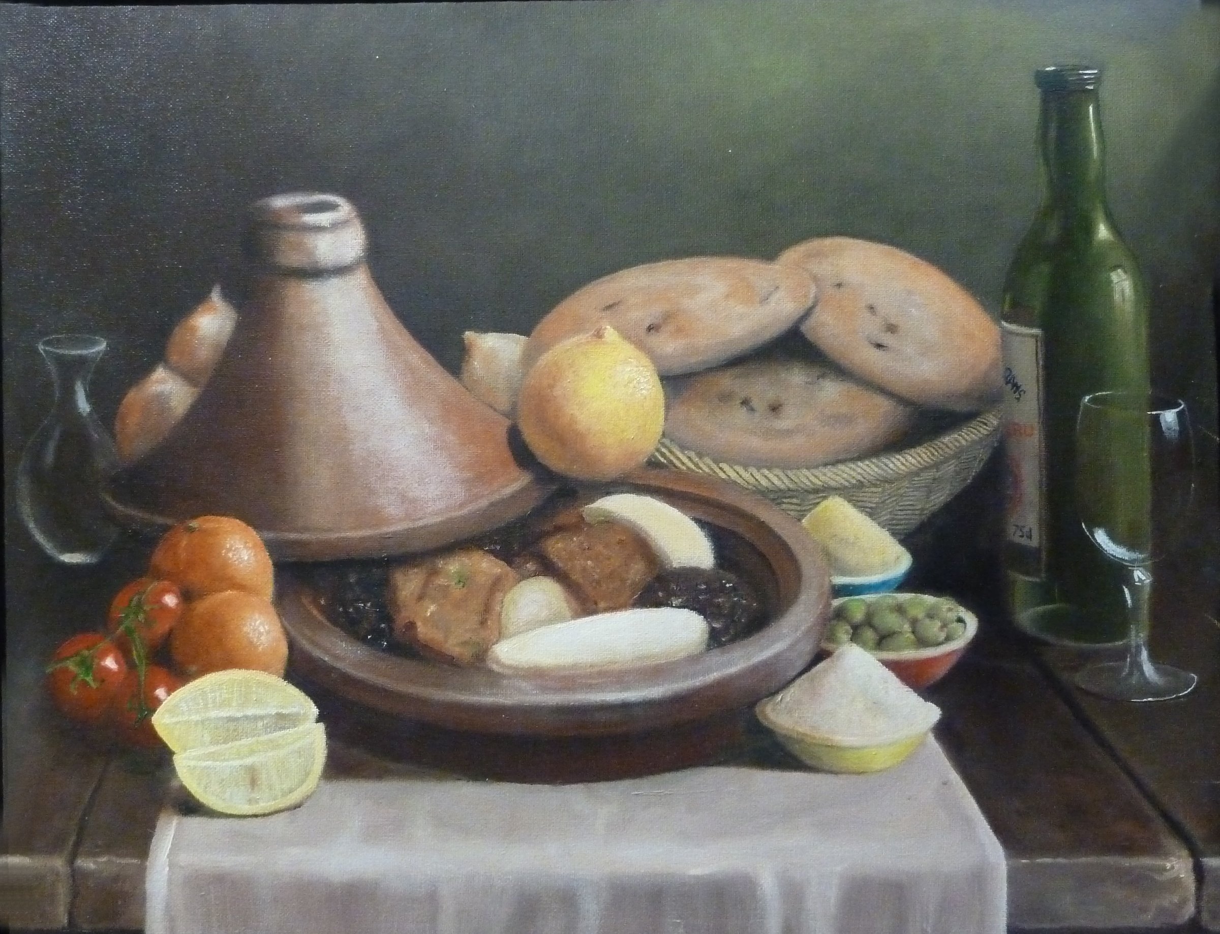 Schilderij Marokkaans Eten